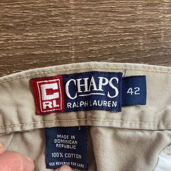 Mens Pre owned Size 42 Chaps Ralph Lauren Khaki Shorts - Picture 3 of 9